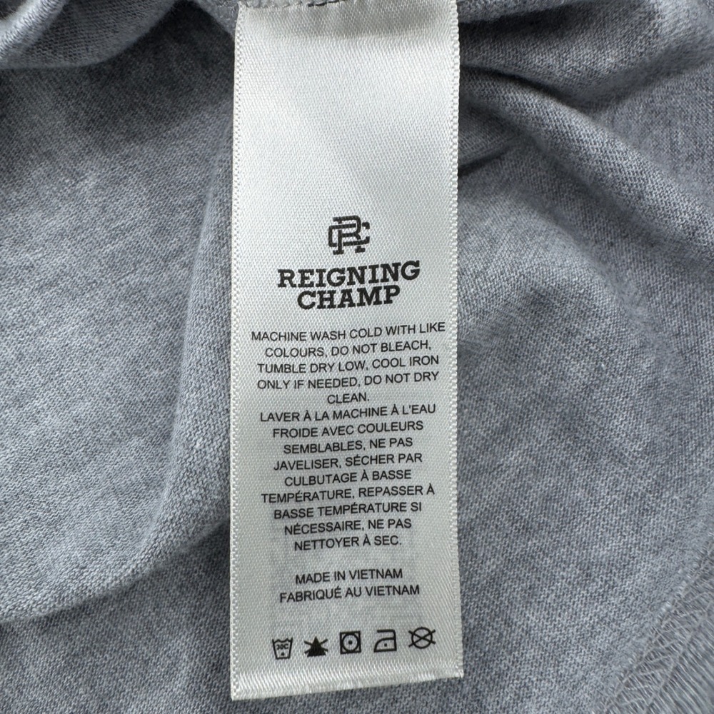 Reigning Champ Mens RC1568 Grey Cotton Short Sleeve Crew Neck T-Shirt Size Large - Picture 4 of 7